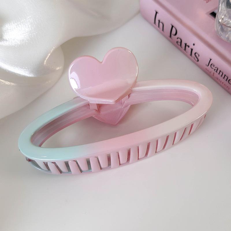 Pink Green Gradient Color Geometry Hair Claw New for Women Girls Elegant Hairpins Shark Clips Crab Barrettes Fashion Headdress