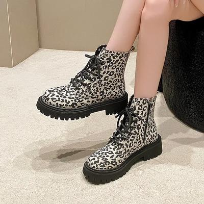Knöchel Quadratischer Absatz Moderne Stiefel Frühling/Herbst Schnürstiefel Damenschuhe im Angebot 2025 Mode Runde Zehenpartie Mittelhoher Absatz Damenstiefel