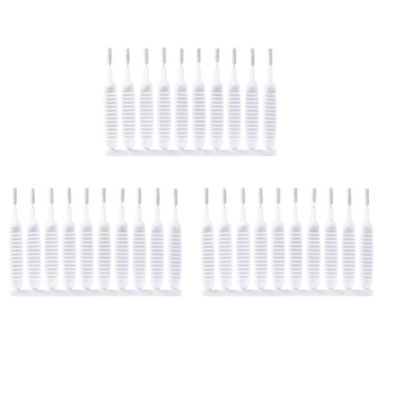 10/20/30PCS Easy-Clean Shower Nozzle Brushes Bathroom Micro Nylon Brush Nozzle Anti-blocking Cleaning Tools Bathroom Accessories