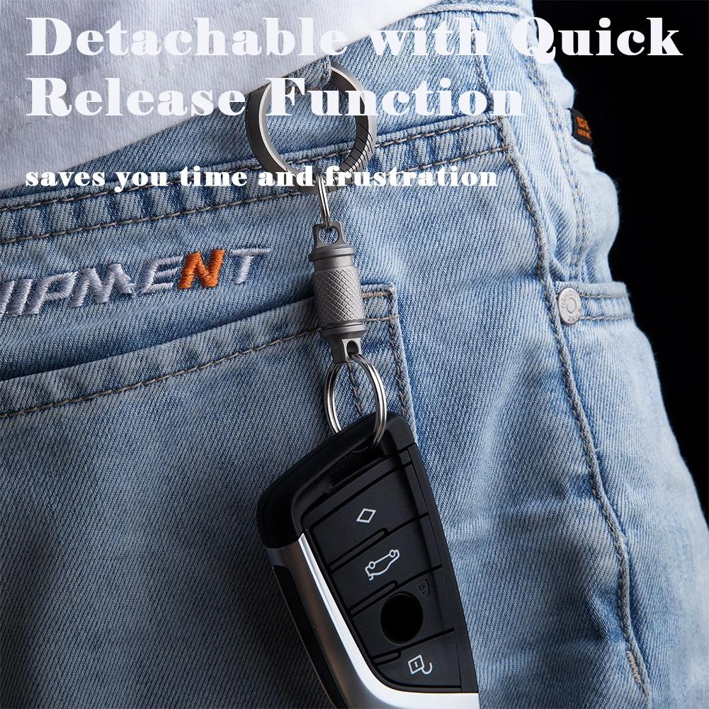 Titanium Alloy Keychain Detachable Car Key Holder° Swivel Quick-Release Tool