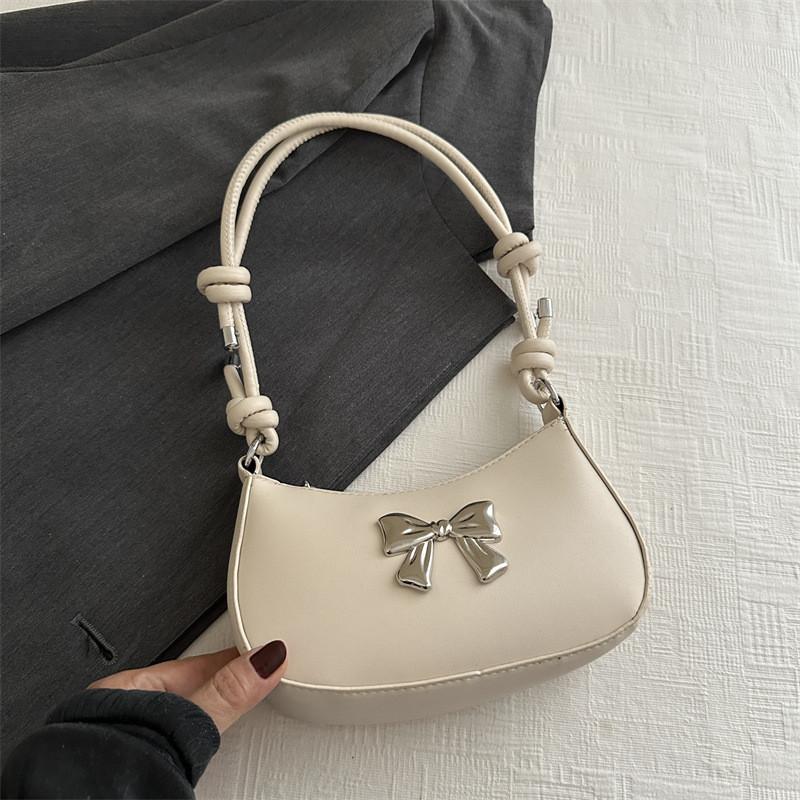 Trendy Pu Material Women's Bowknot Underarm Bag Chic Summer Shoulder Purse