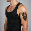 3pcs Temporary Tattoo Black And Grey Realism Demon Bat Skull Skull With Cat Skull With Eagle And Snake For Arms Thighs
