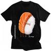 Cute Sushi Hug Tshirts Unisex Pure Cotton Cartoon Japanese Food Tee Streetwear Fashion Top Vintage Novelty Graphic Tshirt