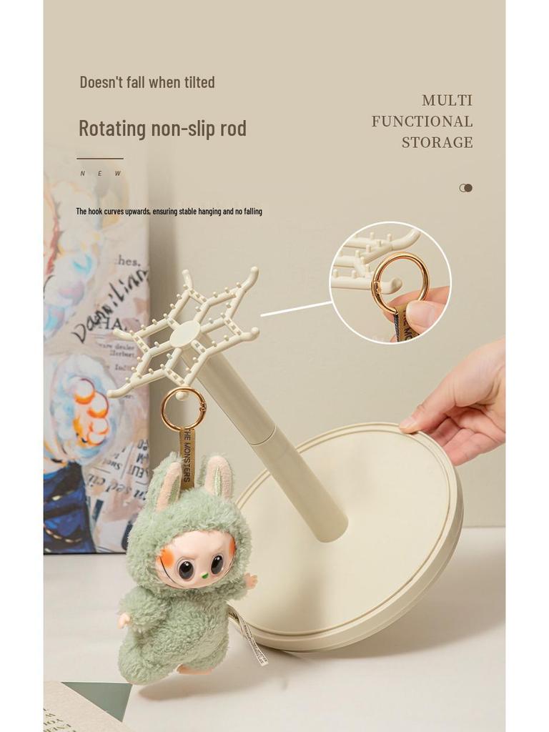 Rotating Labubu Plush Doll Display Box & Charm Stand