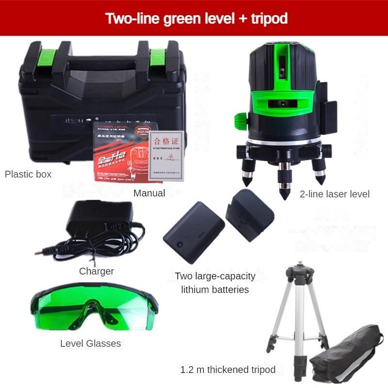 2/3/5 Rechargeable Self-Leveling Spirit Level Outdoor Horizontal Vertical Cross Measure Tool Line Green Light Laser Level 195 * 135mm