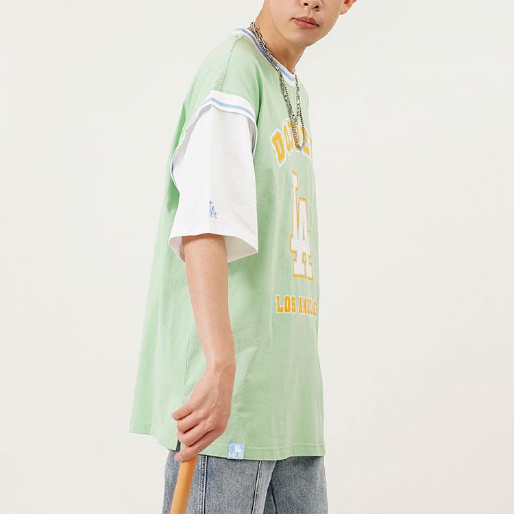 New MLB Drop Shoulder Sleeve T Shirt Unisex Light Green 3ATSEC823-07KAL