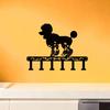 Poodle Silhouette Wall Hook with Floral Decor