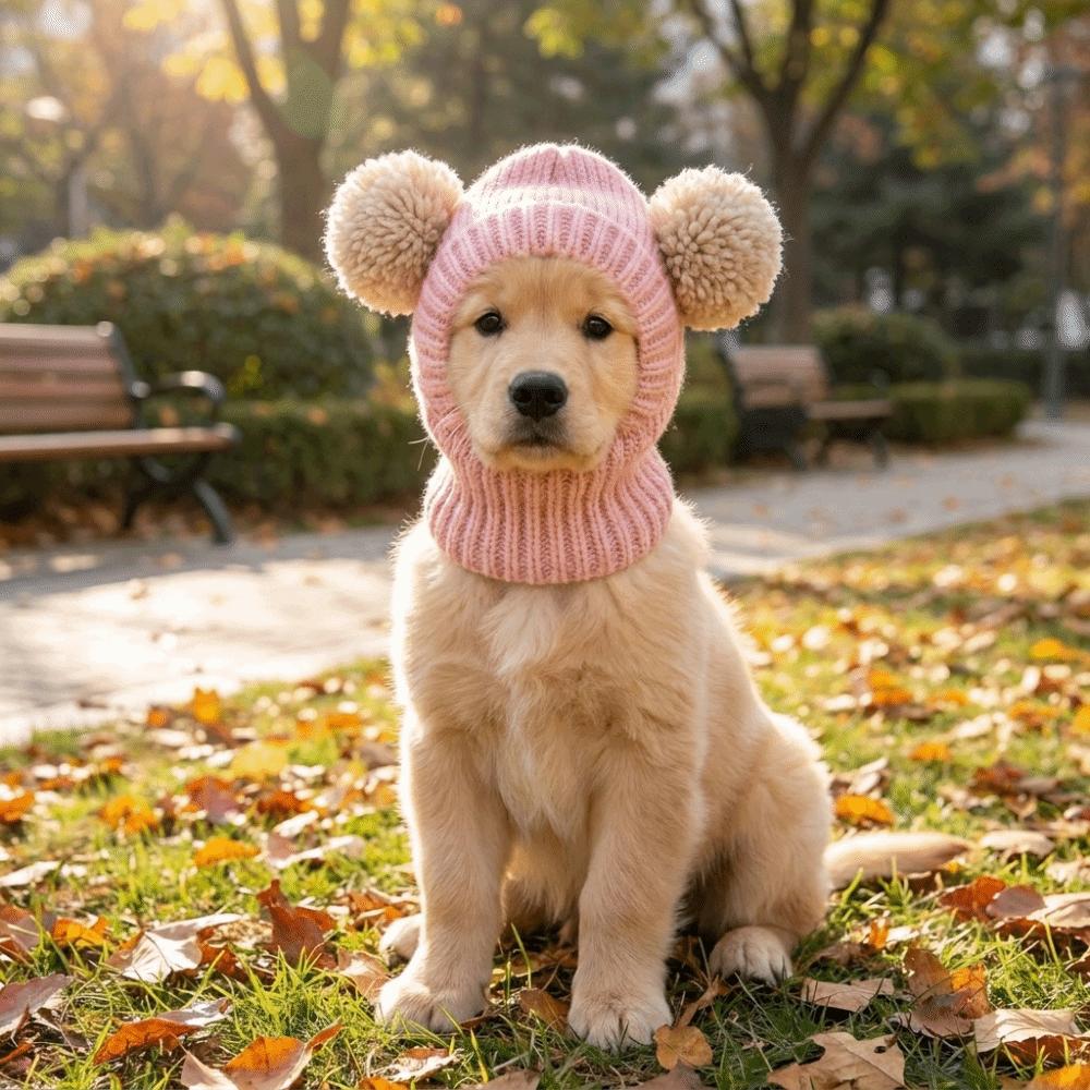 Handgestrickte Hundemütze Warme Winter-Hundemütze Kälteschutz Haustier-Nackenschutz Kaltes Wetter