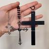 Korean Niche Design Silver Cross Necklace Female Long Clavicle Punk Retro Hottie Y2k Neck Jewelry
