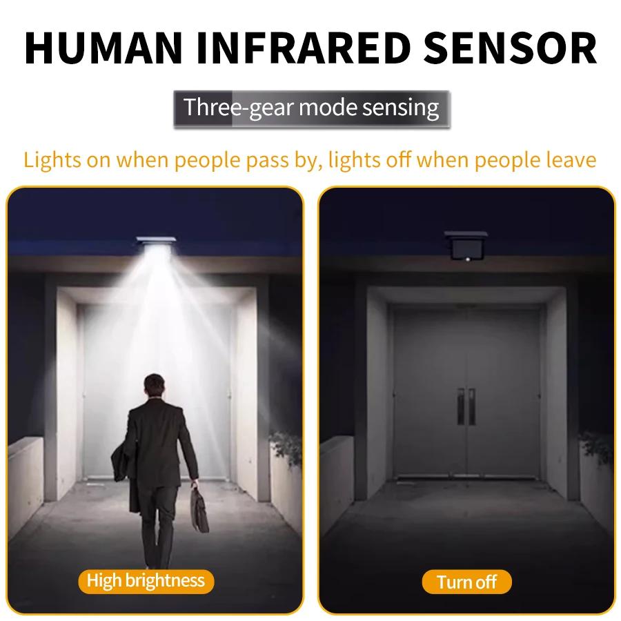 100COB Outdoor Solar Lights Motion Sensor Split Wall Lamp with Remote Control Waterproof Garden Courtyard Street Night Lighting