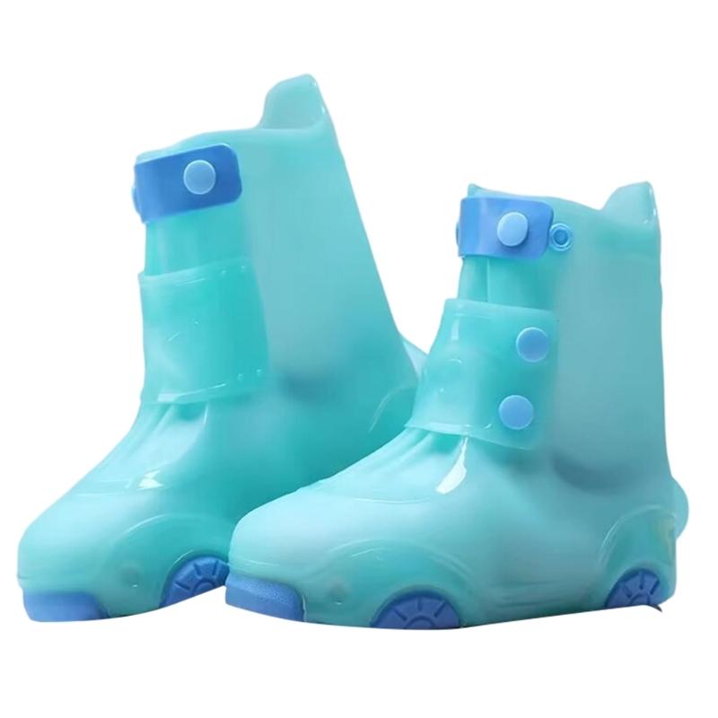 Children Rain Shoe Cover Waterproof Rainproof PVC Galoshes Anti Slip Rain Boot Covers For Toddler Kid Outdoor Activity