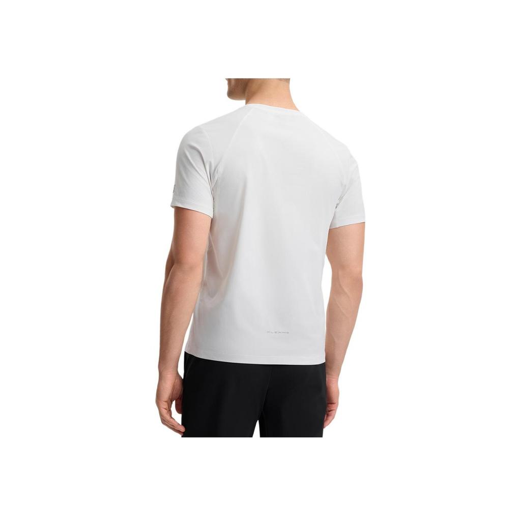 FILA Fitness Series Letter Fashion Versatile Knitted Short Sleeve T-Shirt Men Tops Starlight-White A11M511104F-WT