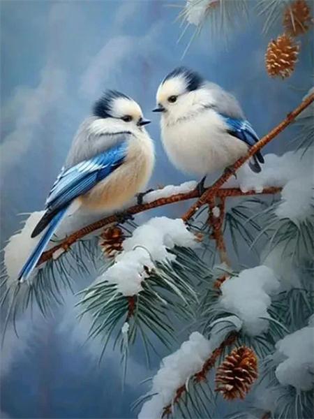 Diamond Art Painting Bird Animal 5D Diy Embroidery Mosaic Tree Snow Full Square Round Handmade Home Decor