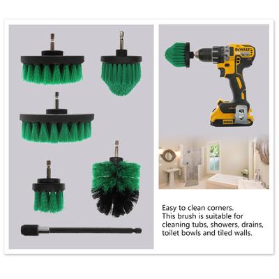 6 Pcs 2/2.5/3.5/4/5 Inch Electric Drill Brush Kit Round for Head Scrubber Brushes Cleaning Tool for Carpet Bathroom Surf