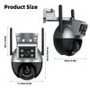 Dual Lens WiFi IP Camera Outdoor Ceiling/Wall mounted Waterproof Security IR Cameras Night Vision Dual Screen Human Detection