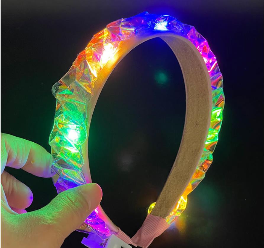 P-35 LED Light up Headband Flash Glowing Hair Band Laser Hair Hoop Tiara Luminous Headbands Nightclub Party Festival Costume