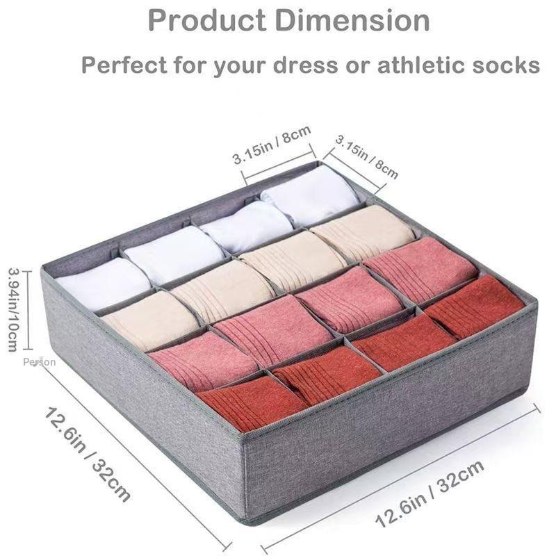 7/24 Grid Separated Compartment Sock Underwear Organizer Non-Woven Fabric Drawer Divider for Wardrobe Bedroom Home Storage
