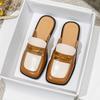 Fashion Cover Toe Loafers Shoes Woman 2025 Female Slippers Mules Sexy Big Size Square New Flat Slides Shoes Woman 2025 Female Mule Loafe