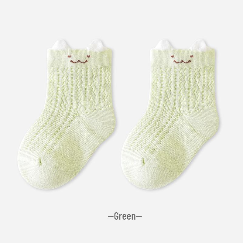 

Дышащие летние сетчатые детские носки - Милые, Тонкие, из гребенного хлопка, Бесшовный дизайн короткой трубки. Medium (fits foot length 11-13cm) 1-3 years зелёный