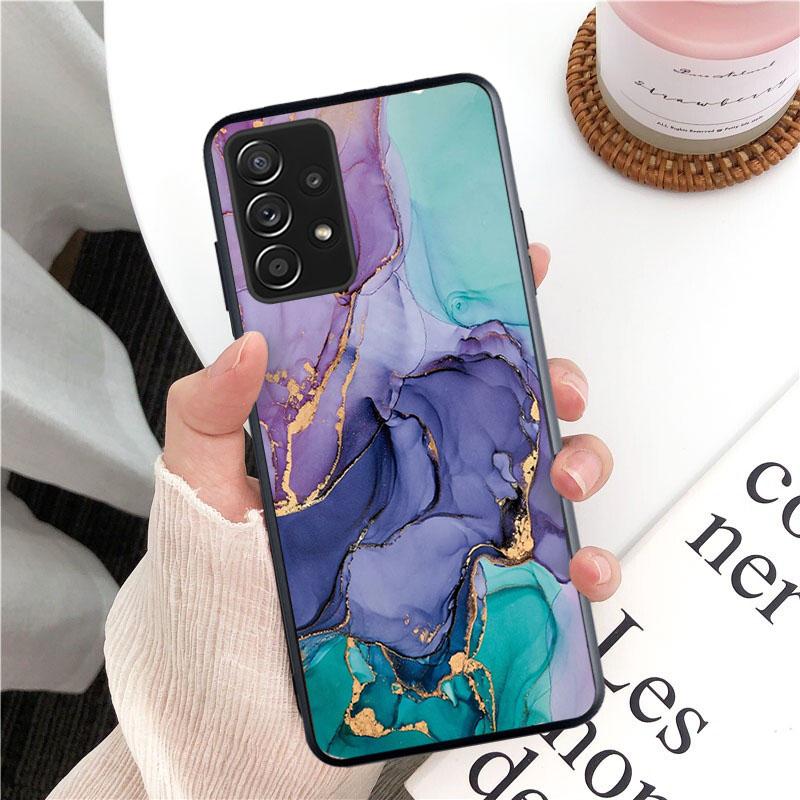 Green Blue Purple Marble Phone Case for Samsung Galaxy A13 A22 A12 A32 A71 A11 A21S A33 A52 A72 A51 A50 A70 A31 M31
