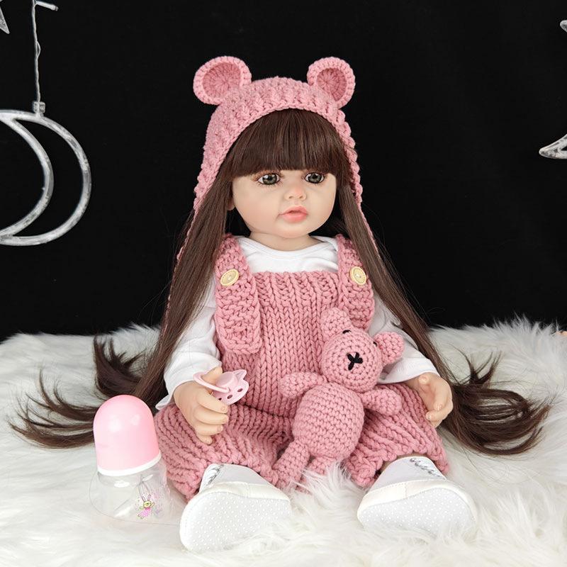 55CM Full Body Soft Silicone Reborn Toddler Doll Lifelike Soft Touch High Quality Doll Gifts for Children home Birthday Christmas gifts