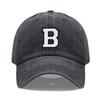 Vintage Washed Cotton Dad Hat Baseball Cap - 2-Tone A-Z Initial Embroidery Adjustable Unisex Team Cap for Men Women