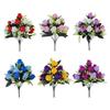 Gifts 12 Heads Artificial Rose Bouquet Two Colors DIY Plastic Rose Flowers Home Decor Simulation Roses
