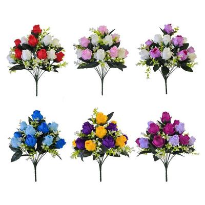 Geschenke 12 Köpfe Künstlicher Rosenstrauß Zwei Farben DIY Plastik Rosenblüten Heimdeko Simulation Rosen