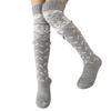 Christmas Snowflake Print Thigh High Socks with Bandage for Womens Knitted Long Over the Knee Long Stockings Leg Warmers