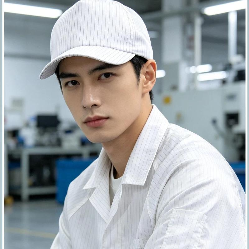 Antistatic Baseball Cap Breathable Dustproof Hair Shedding Proof For Factory Kitchen Workshop Use