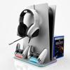 PS5 Pro/Slim Ultra-Thin RGB Cooling Base & Controller Charging Dock with Game Disc Rack