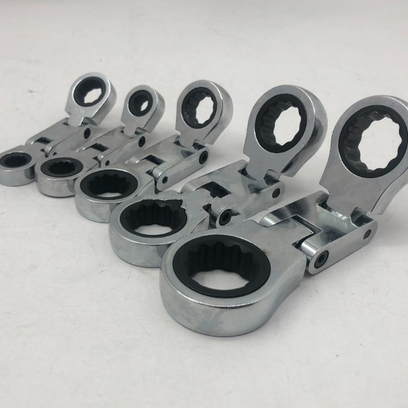 

5Pcs Short Handle Ratchet Wrench With Movable Head Quick Double End Wrench China Mainland