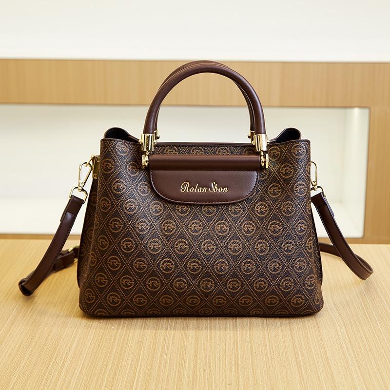 Large-capacity Retro Exquisite Versatile Handbag, High-end Printed Tote Bag, Simple Casual Commuting Versatile Women's Bag