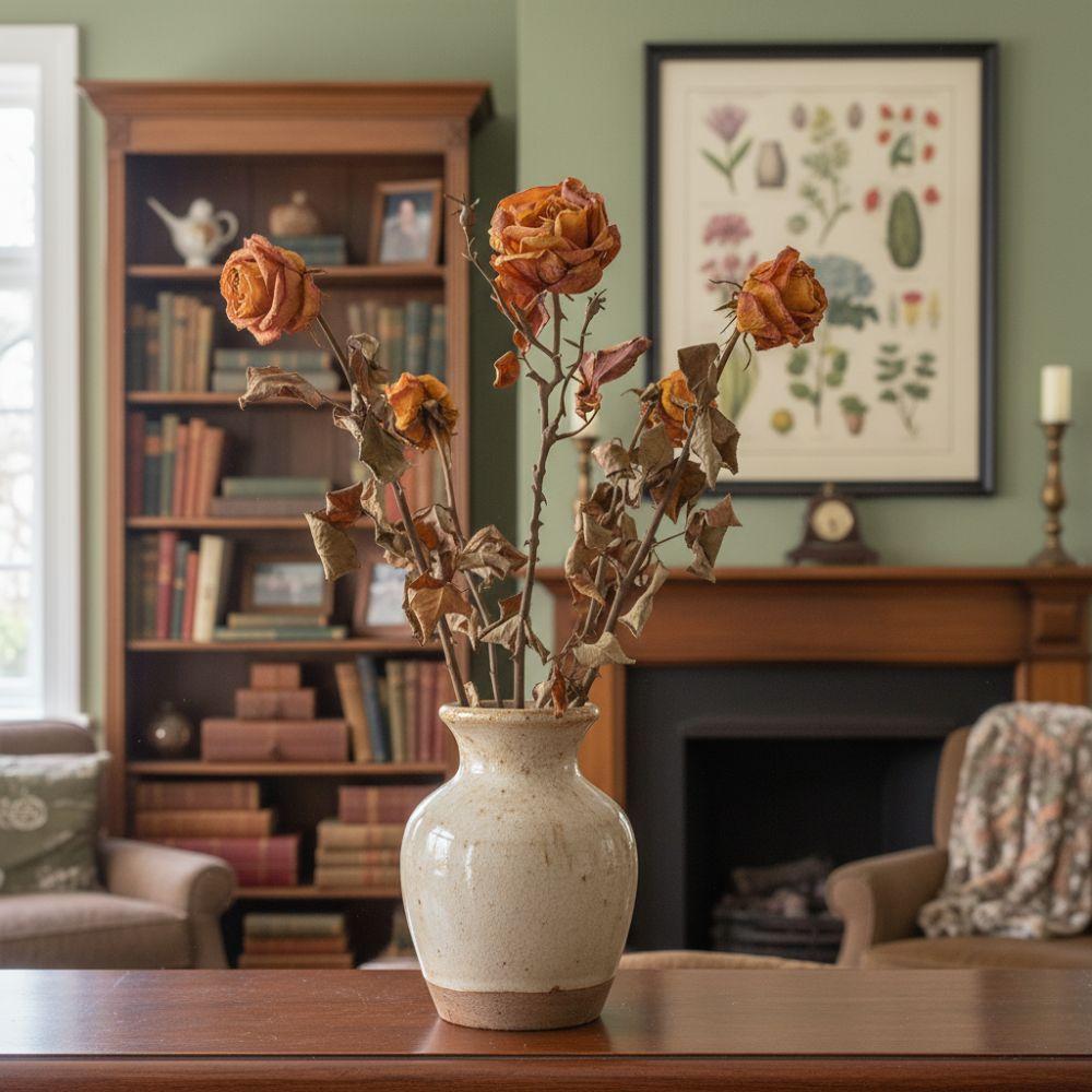 Plastic Simulation Rose Flower Retro Artificial Greenery Artificial Rose Branch Birthday Decor