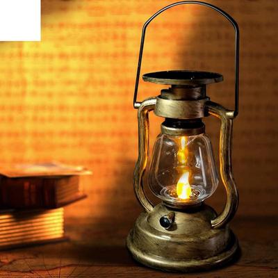 Retro Solar Oil Lamp Outdoor Led Candle Rechargeable Lamp Electronic Nightlight for Garden Yard Home Decoration