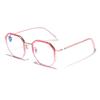Glasses Metal Ring Literary Retro Flat Glasses Women'S Face Covering Plain Glasses Square Glasses Men