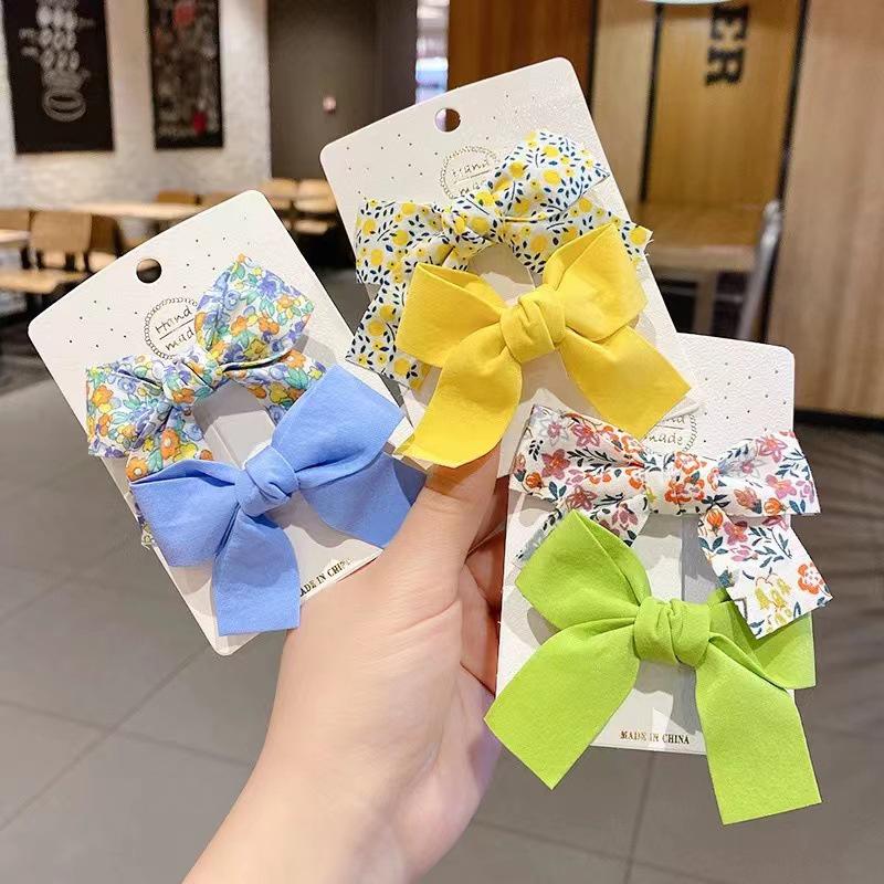 Children's Floral Bow Hairpin - Cute, Damage-Free Korean Clip Accessory