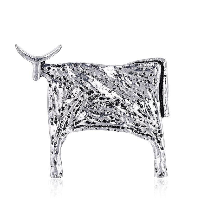 

Ретро брошь со знаком зодиака теленок модная индивидуальная металлическая бутоньерка с изображением животных одежда булавка серебряный
