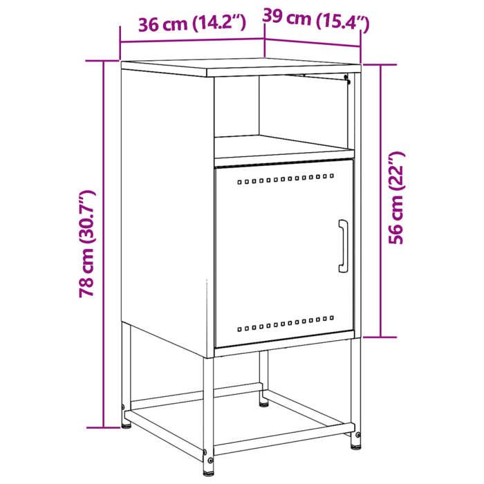 VidaXL Tables de chevet 2 pcs jaune moutarde 36x39x78 cm acier, armoire, armoire latérale, meuble de chambre à coucher, 846573