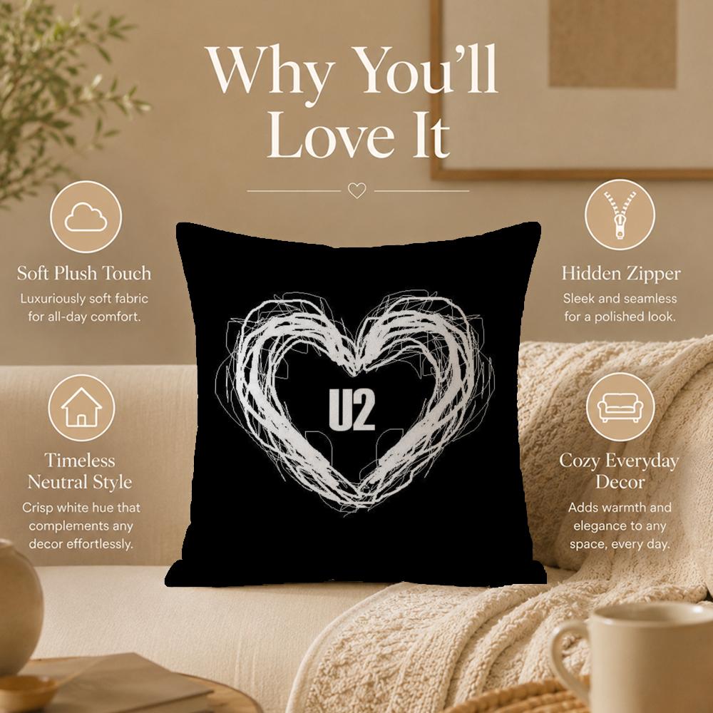 Band U-U2S Cushion Cover Double-Sided Printed Pillow Cover Hypoallergenic Dust-Mite Proof