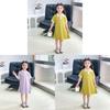 Girl Polo Dress Summer Girls Casual Pure Color Polyester Breathable