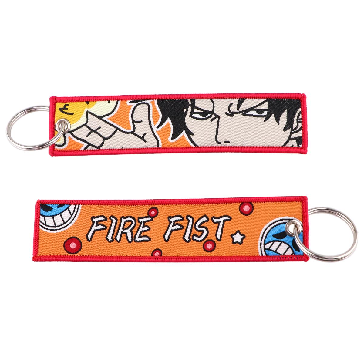 

ONE PIECE Anime Key Chain for Men Women Embroidery Key Fobs Holder Key Tag Keychain Motorcycles Key Ring Accessories Gifts