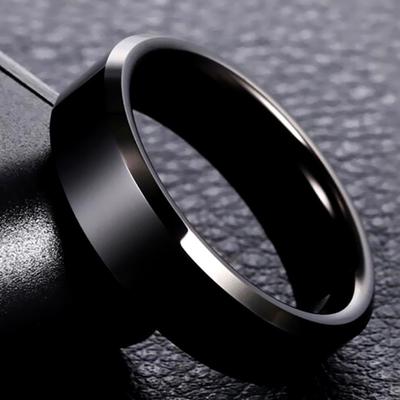 High Quality Titanium Stainless Steel Men's Fashion Black Party Ring