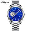 CHENXI Business Mechanische Herrenuhr Vollautomatisch Skelett Rundes Zifferblatt Herren Armbanduhr Leuchtend Wasserdicht Herren Uhr
