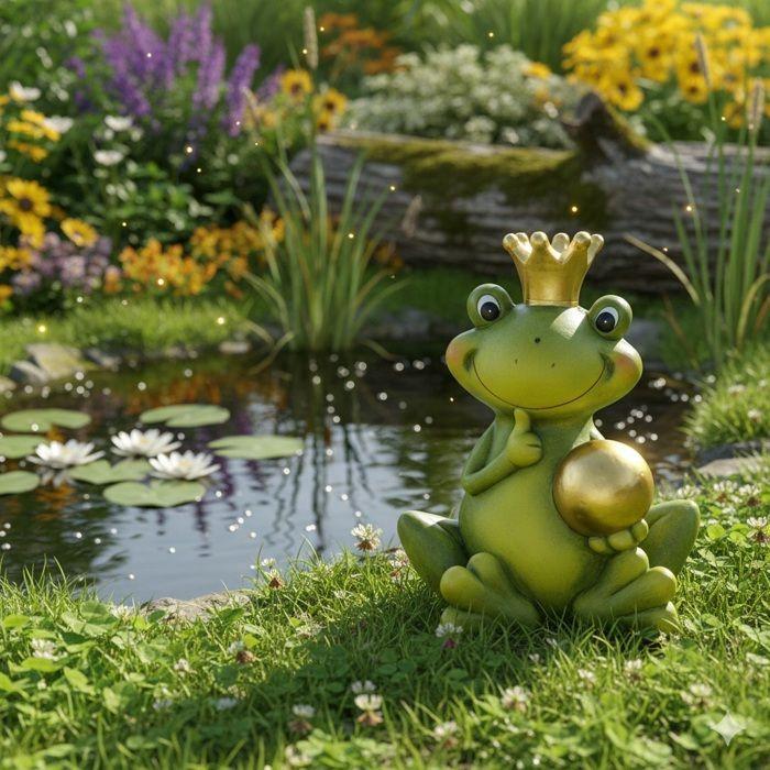 Grenouille de decoration de jardin en céramique 44 cm