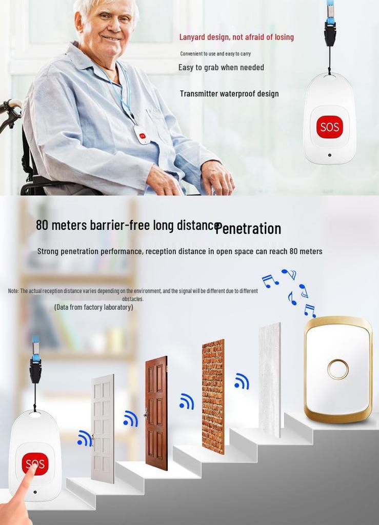 Elderly and Child Care Waterproof Wireless Emergency Call Button