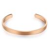 Stainless Steel C-Shaped Openable Bracelet, 5MM, 15CM, Smooth Surface, Engravable.