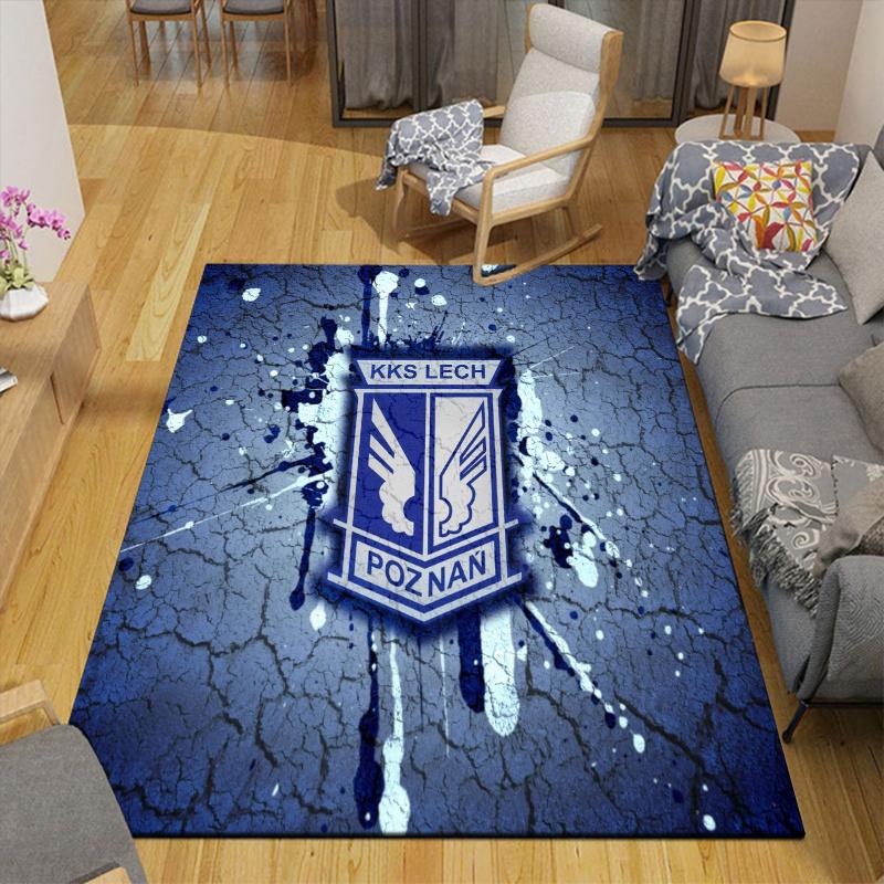 Lech Poznań FC Home Sofa Decoration for Living Room & Bedroom, Non‑Slip Play Flannel Floor Mat for Game Room