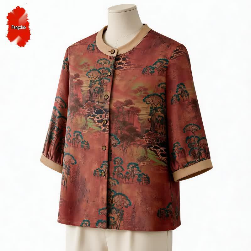 

Elderly Women s Loose Fit Summer 3/4 Sleeve Cardigan 2XL