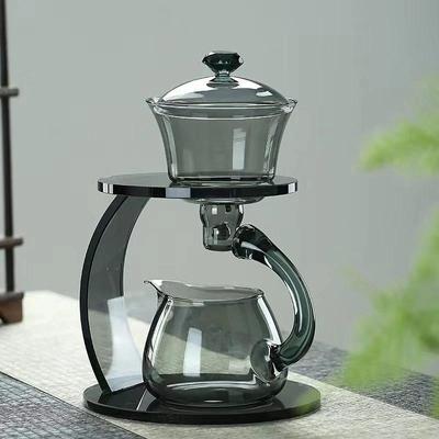 Heat-Resistant Glass Tea Set Magnetic Water Diversion Rotating Cover Bowl Automatic Tea Maker Lazy Kungfu Teapot Drinking